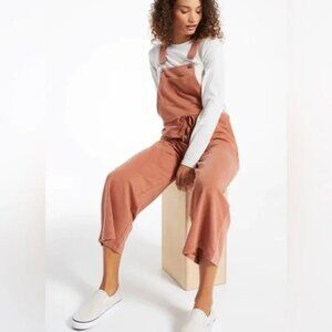 Z Supply cinched waist wide leg overalls